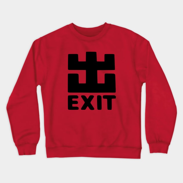 Exit Sign Rave Crewneck Sweatshirt by badlydrawnbabe